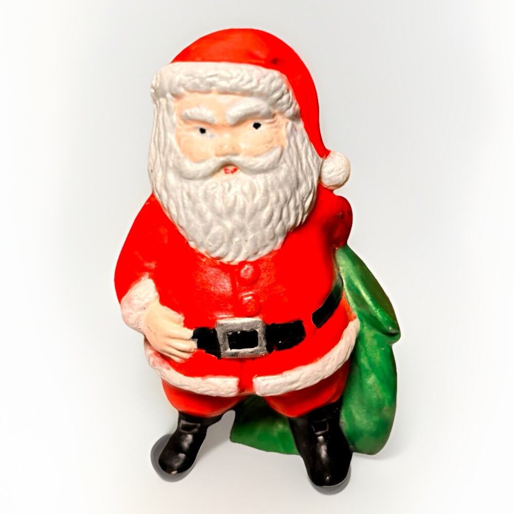 Vintage 1976 Duncan Enterprises Santa Claus Figurine Hand Painted Ceramic Xmas